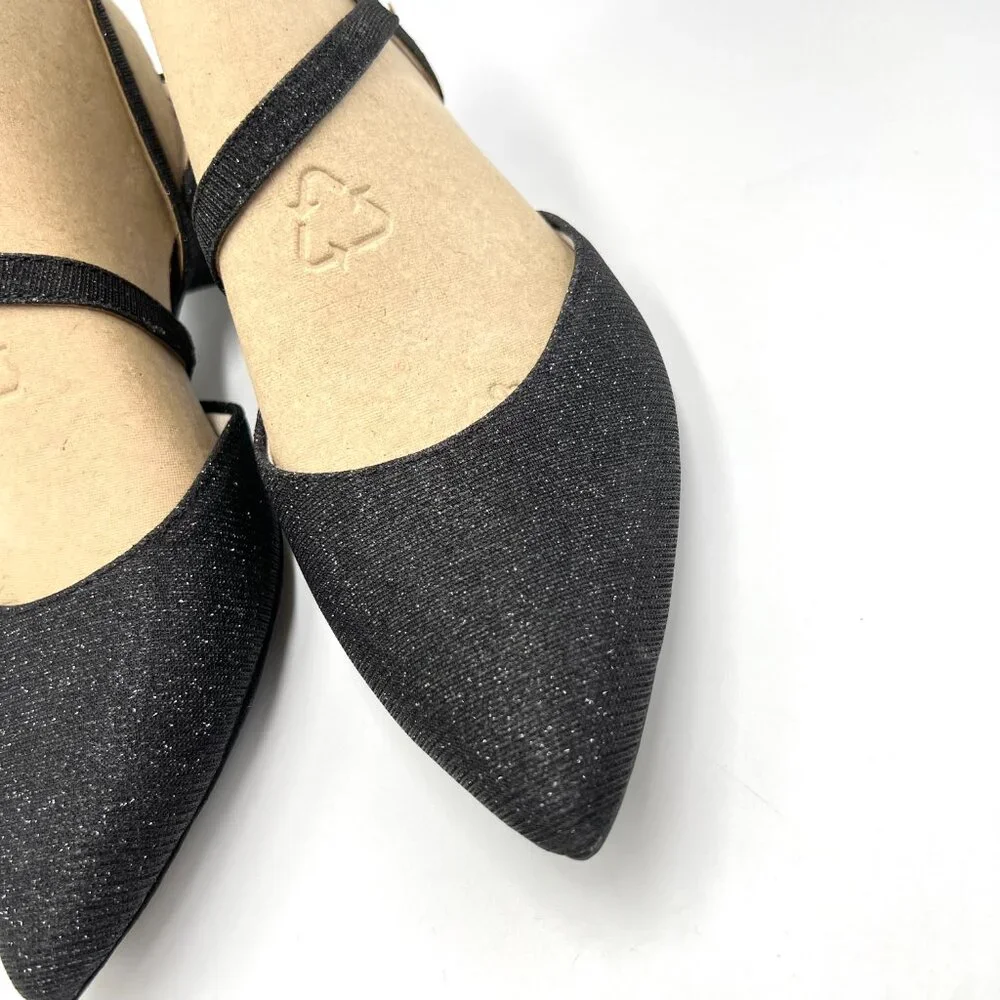 Life Stride Womens Size 9 Minimalist‎ Black Low Heel Pointed Toe Heels Shoes